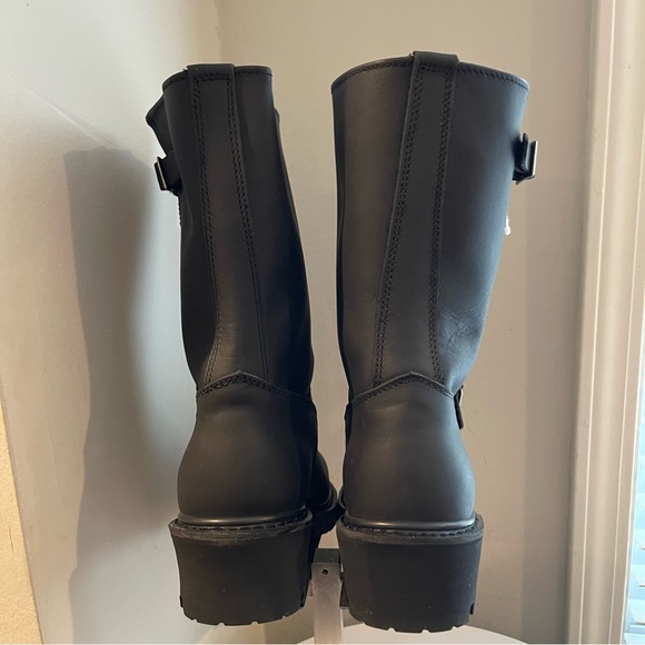 Riding Men Nubuck Genuine Leather Boots 10”tall Pull on Boots - Picture 4 of 6